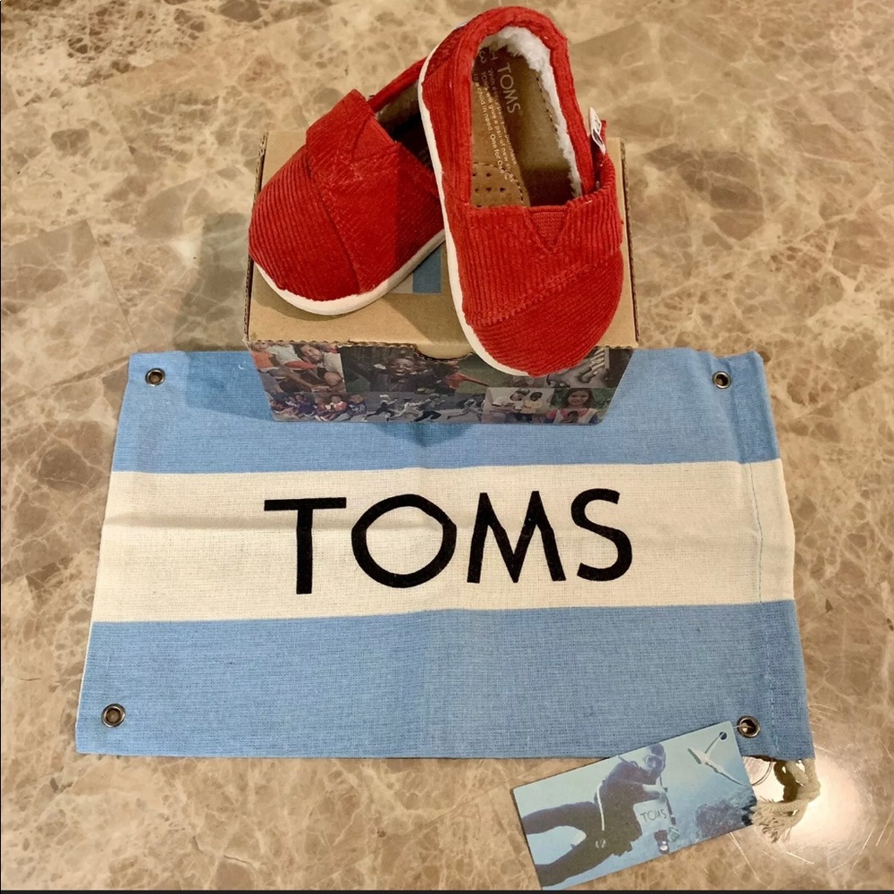 Toms Red Cord Shoes Toddler Size 3